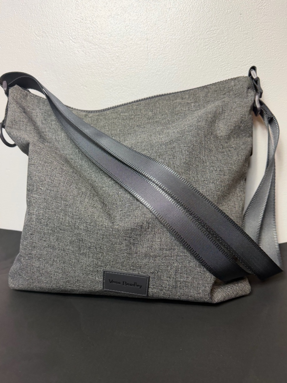 Vera Bradley Reactive Hipster Ecologically Sourced Gray Messenger Crossbody Bag